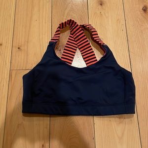 Women’s navy and orange lululemon bra size 8